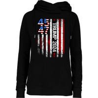 45 47 Trump 2024 American Flag Womens Funnel Neck Pullover Hood