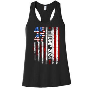 45 47 Trump 2024 American Flag Women's Racerback Tank