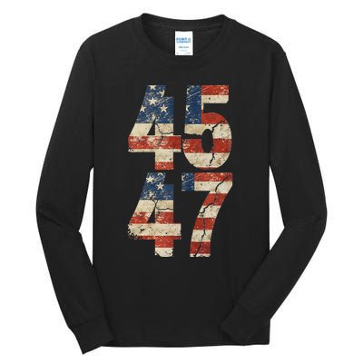 45 47 Trump 2024 Save America Again Take America Back Tall Long Sleeve T-Shirt