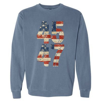 45 47 Trump 2024 Save America Again Take America Back Garment-Dyed Sweatshirt