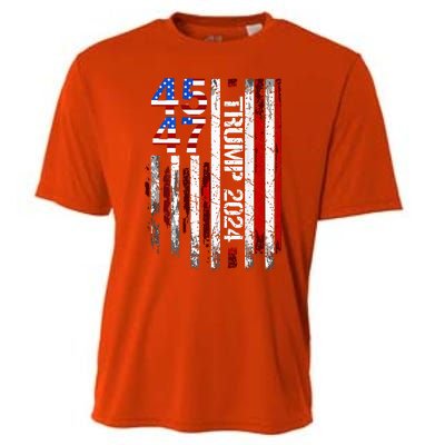 45 47 Trump 2024 American Flag Cooling Performance Crew T-Shirt