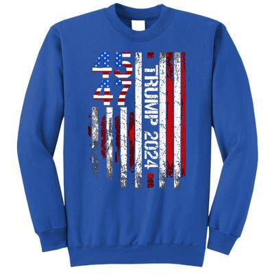 45 47 Trump 2024 American Flag Sweatshirt