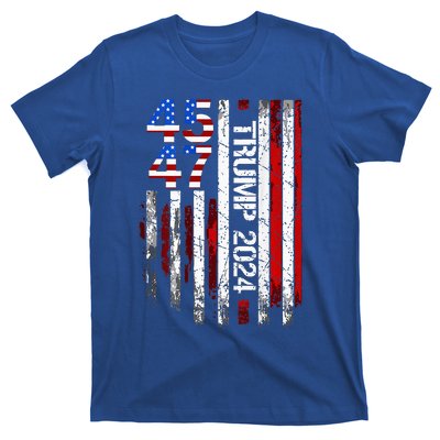 45 47 Trump 2024 American Flag T-Shirt