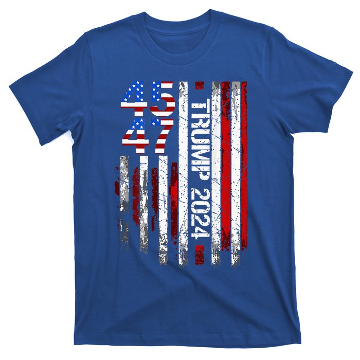 45 47 Trump 2024 American Flag T-Shirt