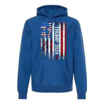 45 47 Trump 2024 American Flag Premium Hoodie