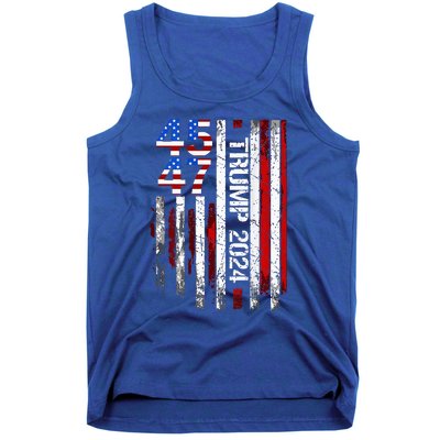 45 47 Trump 2024 American Flag Tank Top