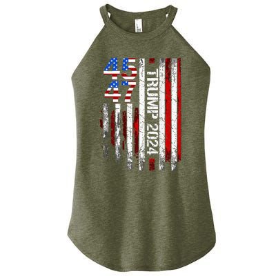 45 47 Trump 2024 American Flag Women's Perfect Tri Rocker Tank