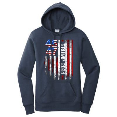 45 47 Trump 2024 American Flag Women's Pullover Hoodie