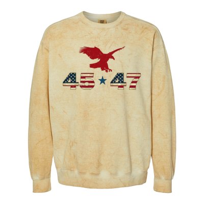 45 47 Trump 2024 President Election Patriotic Eagle Usa Flag Colorblast Crewneck Sweatshirt