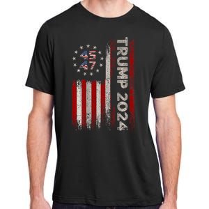 45 47 Trump 2024 American Flag (On Back) Adult ChromaSoft Performance T-Shirt