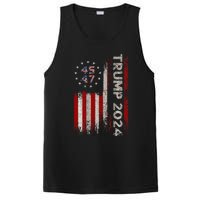 45 47 Trump 2024 American Flag (On Back) PosiCharge Competitor Tank