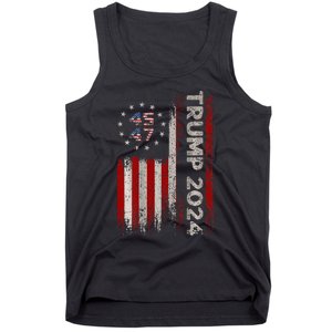 45 47 Trump 2024 American Flag (On Back) Tank Top