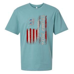 45 47 Trump 2024 American Flag (On Back) Sueded Cloud Jersey T-Shirt