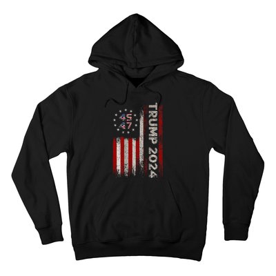 45 47 Trump 2024 American Flag Hoodie