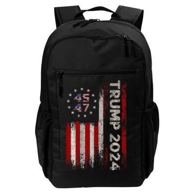 45 47 Trump 2024 American Flag Daily Commute Backpack