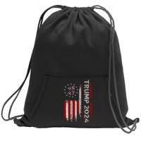 45 47 Trump 2024 American Flag Sweatshirt Cinch Pack Bag