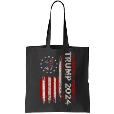 45 47 Trump 2024 American Flag Tote Bag