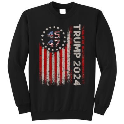 45 47 Trump 2024 American Flag Sweatshirt