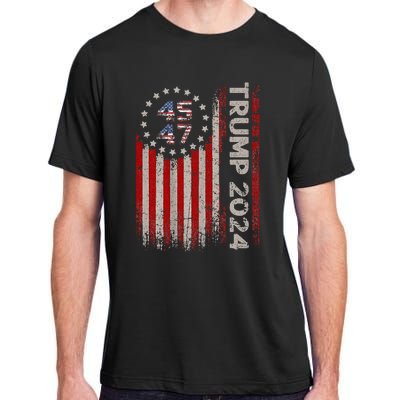 45 47 Trump 2024 American Flag Adult ChromaSoft Performance T-Shirt