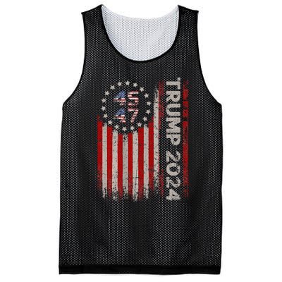 45 47 Trump 2024 American Flag Mesh Reversible Basketball Jersey Tank