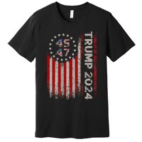 45 47 Trump 2024 American Flag Premium T-Shirt