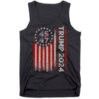 45 47 Trump 2024 American Flag Tank Top