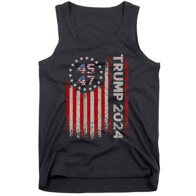 45 47 Trump 2024 American Flag Tank Top