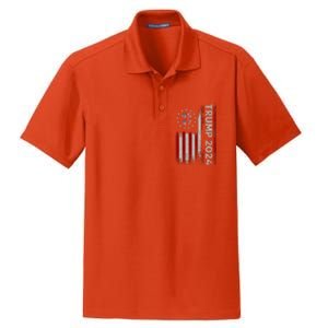 45 47 Trump 2024 American Flag Dry Zone Grid Polo