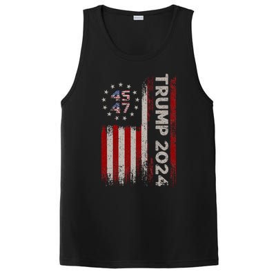 45 47 Trump 2024 American Flag PosiCharge Competitor Tank