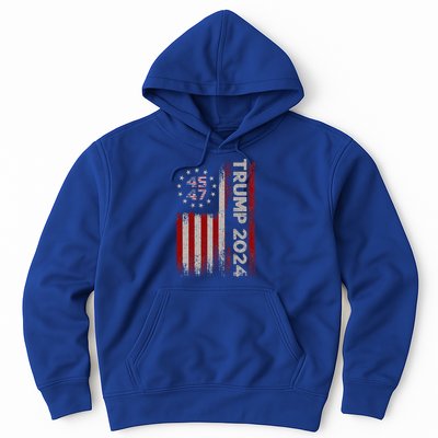 45 47 Trump 2024 American Flag Hoodie