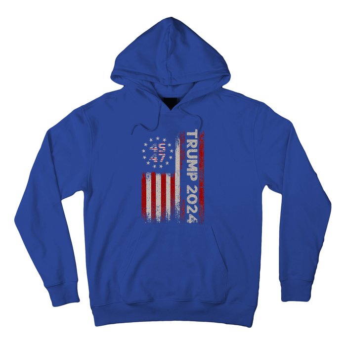 45 47 Trump 2024 American Flag Hoodie