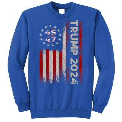 45 47 Trump 2024 American Flag Sweatshirt