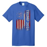 45 47 Trump 2024 American Flag Tall T-Shirt