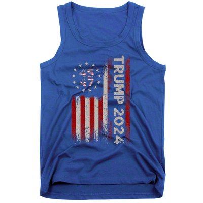 45 47 Trump 2024 American Flag Tank Top