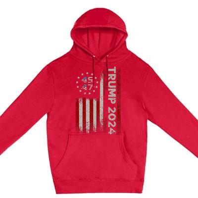 45 47 Trump 2024 American Flag Premium Pullover Hoodie