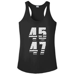 45 47 Trump 2024 American Flag Ladies PosiCharge Competitor Racerback Tank