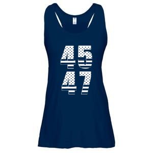 45 47 Trump 2024 American Flag Ladies Essential Flowy Tank