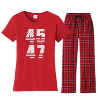 45 47 Trump 2024 American Flag Women's Flannel Pajama Set