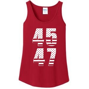 45 47 Trump 2024 American Flag Ladies Essential Tank