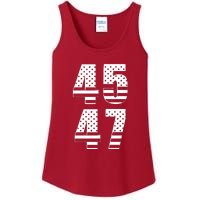 45 47 Trump 2024 American Flag Ladies Essential Tank