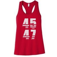 45 47 Trump 2024 American Flag Women's Racerback Tank