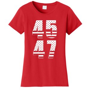 45 47 Trump 2024 American Flag Women's T-Shirt