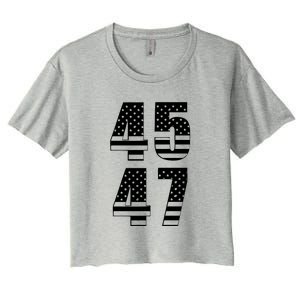 45 47 Trump 2024 American Flag Women's Crop Top Tee