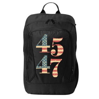 45 47 Trump 2024 Vintage Flag Support Trump 45 47 Wo City Backpack