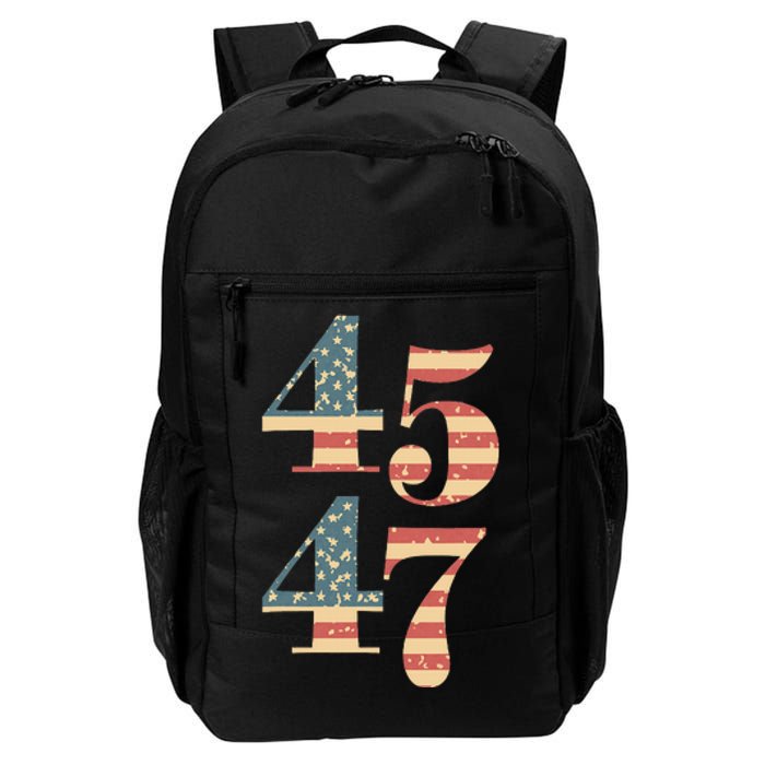 45 47 Trump 2024 Vintage Flag Support Trump 45 47 Wo Daily Commute Backpack