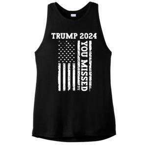 45 47 Trump 2024 American Flag Trump 2024 You Missed Ladies PosiCharge Tri-Blend Wicking Tank