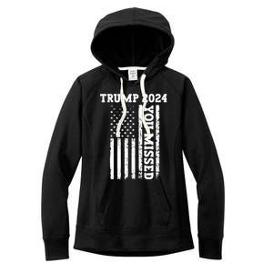 45 47 Trump 2024 American Flag Trump 2024 You Missed Women's Fleece Hoodie