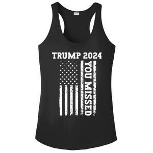 45 47 Trump 2024 American Flag Trump 2024 You Missed Ladies PosiCharge Competitor Racerback Tank