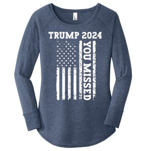 45 47 Trump 2024 American Flag Trump 2024 You Missed Women's Perfect Tri Tunic Long Sleeve Shirt