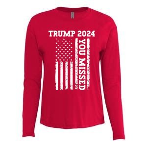 45 47 Trump 2024 American Flag Trump 2024 You Missed Womens Cotton Relaxed Long Sleeve T-Shirt